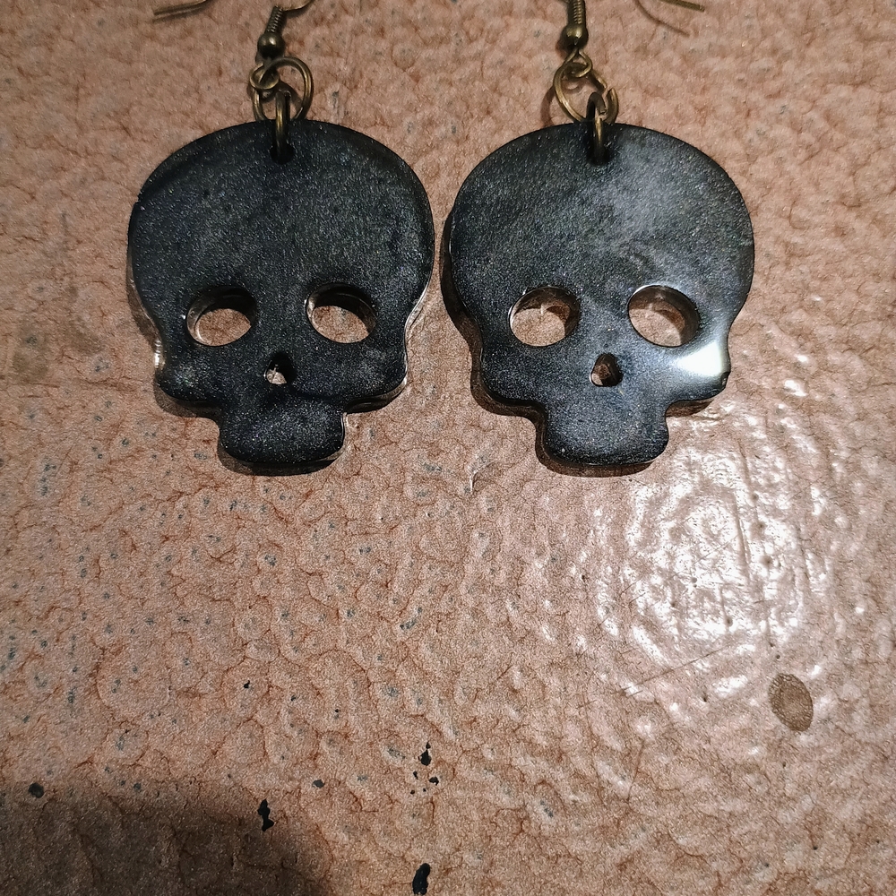 Black Skull Earrings